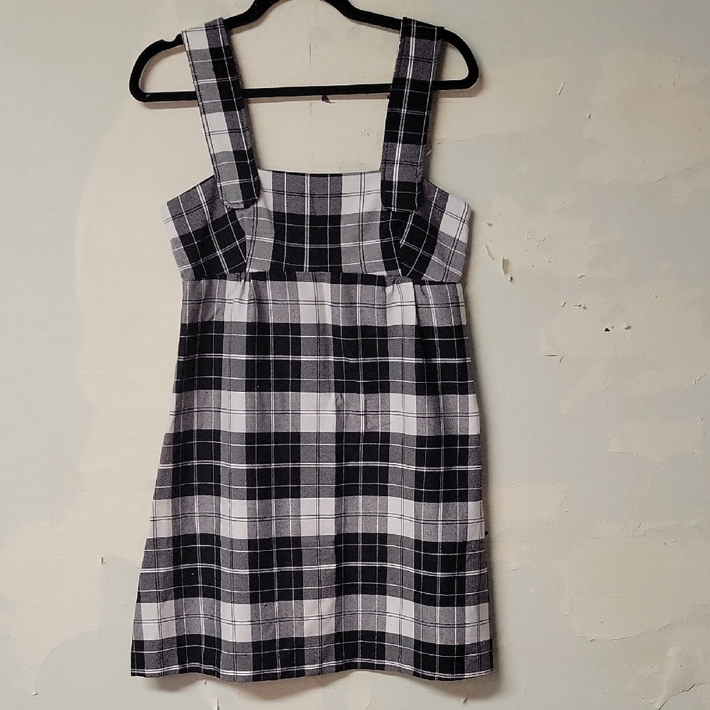 Plaid Black and White Babydoll Dress